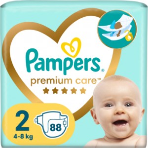 Огляд Підгузки Pampers Premium Care Розмір 2 (4-8 кг) 88 шт (8006540857717): характеристики, відгуки, ціни.