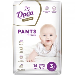 Огляд Підгузки Dada Elite Care 3 Midi (6 11 кг) 16 шт (4820174980702): характеристики, відгуки, ціни.