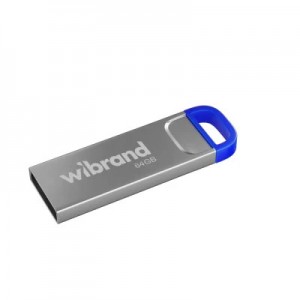 USB флеш накопичувач Wibrand 64GB Falcon Silver-Blue USB 2.0 (WI2.0/FA64U7U)