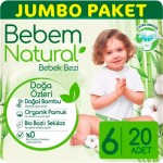 Огляд Підгузки Bebem Natural 6 Extra large 15+ кг 20 шт (8690536806041): характеристики, відгуки, ціни.