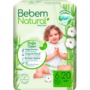 Підгузки Bebem Natural 6 Extra large 15+ кг 20 шт (8690536806041)