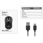 Огляд Мишка REAL-EL RM-450W Wireless/Bluetooth Black/Gray (EL123200046): характеристики, відгуки, ціни.