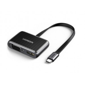 Перехідник USB2.0 to HDMI+VGA (HDMI 1.4b 3D/4K*2K30Hz+VGA 1080P60Hz CM303) black Ugreen (70549)
