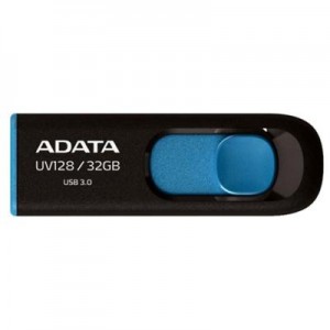 Огляд USB флеш накопичувач ADATA 32Gb UV128 black-blue USB 3.0 (AUV128-32G-RBE): характеристики, відгуки, ціни.