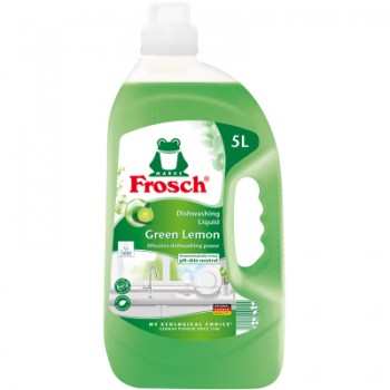 Засіб для ручного миття посуду Frosch Зелений лимон 5 л (4001499115585/4009175956156)