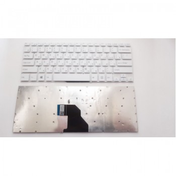 Клавіатура ноутбука Sony SVF14 (Fit 14 Series) белая без рамки RU (A43788)