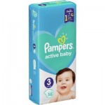 Огляд Підгузки Pampers Active Baby Midi Розмір 3 (6-10 кг), 58 шт (8001090949707): характеристики, відгуки, ціни.