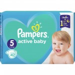 Огляд Підгузки Pampers Active Baby Junior Розмір 5 (11-16 кг) 42 шт (8001090950178): характеристики, відгуки, ціни.