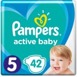 Огляд Підгузки Pampers Active Baby Junior Розмір 5 (11-16 кг) 42 шт (8001090950178): характеристики, відгуки, ціни.