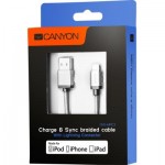 Огляд Дата кабель USB 2.0 AM to Lightning 1.0m MFI Dark gray Canyon (CNS-MFIC3DG): характеристики, відгуки, ціни.