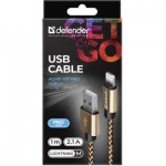 Огляд Дата кабель USB 2.0 AM to Lightning 1.0m gold Defender (87806): характеристики, відгуки, ціни.