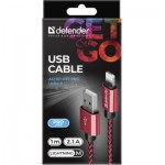 Огляд Дата кабель USB 2.0 AM to Lightning 1.0m ACH01-03T PRO Red Defender (87807): характеристики, відгуки, ціни.