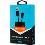 Огляд Дата кабель USB 2.0 AM to Lightning 1.0m Black Canyon (CNE-CFI1B): характеристики, відгуки, ціни.