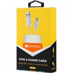 Огляд Дата кабель USB 2.0 AM to Lightning 1.0m White Canyon (CNE-CFI1W): характеристики, відгуки, ціни.
