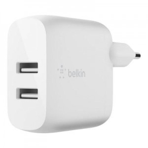 Огляд Зарядний пристрій Belkin Home Charger (24W) DUAL USB 2.4A, white (WCB002VFWH): характеристики, відгуки, ціни.