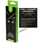 Огляд Дата кабель USB Type-C to Lightning 1.0m 3A 18W nylon braided black Vinga (VCPTCL3ANBK): характеристики, відгуки, ціни.