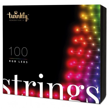 Гірлянда Twinkly Smart LED Strings RGB 100, BT + WiFi, Gen II, IP44 кабель че (TWS100STP-BEU)