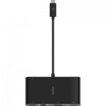 Огляд Концентратор Belkin USB-C - Ethernet, HDMI, VGA, USB-A, 100W PD, black (AVC004BTBK): характеристики, відгуки, ціни.
