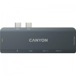 Огляд Концентратор Canyon 1*Type C PD100W+2*HDMI+1*USB3.0+1*USB2.0+1*SD+1*TF (CNS-TDS05B): характеристики, відгуки, ціни.