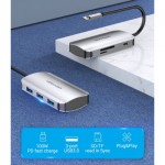 Огляд Концентратор Vention USB3.1 Type-C --> USB 3.0x3/SD/TF/PD 100W Hub 6-in-1 (TNHHB): характеристики, відгуки, ціни.