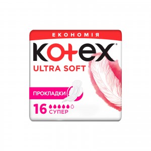 Гігієнічні прокладки Kotex Ultra Soft Super 16 шт. (5029053542690)