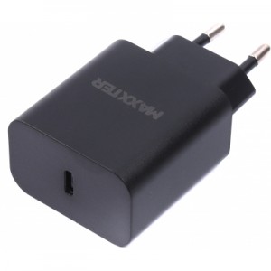 Огляд Зарядний пристрій Maxxter 1 USB Type-C + cable Type-C to Type-C (WC-PD25W-CtC-01): характеристики, відгуки, ціни.