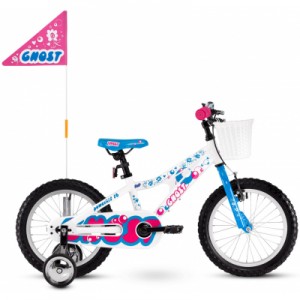 Огляд Дитячий велосипед Ghost Powerkid 16" 2021 біло-синьо-рожевий (18PK1008): характеристики, відгуки, ціни.