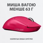Огляд Мишка Logitech G Pro X Superlight Wireless Magenta (910-005956): характеристики, відгуки, ціни.