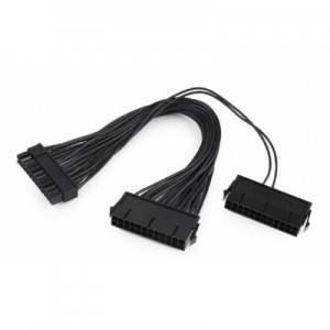 Огляд Перехідник MB power connector splitter 24-pin, 0.3m Cablexpert (CC-PSU24-01): характеристики, відгуки, ціни.