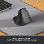 Огляд Мишка Logitech Lift Vertical Ergonomic Wireless/Bluetooth Graphite (910-006473): характеристики, відгуки, ціни.