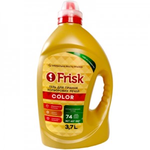Огляд Гель для прання Frisk Color Преміальна якість для кольорових тканин 3.7 л (4820197120888): характеристики, відгуки, ціни.