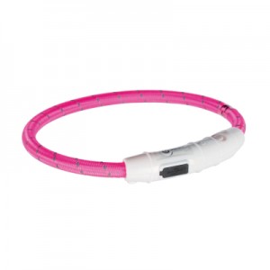 Огляд Нашийник для тварин Trixie світиться з USB L-XL 65 см/7 мм рожевий (4053032127081): характеристики, відгуки, ціни.