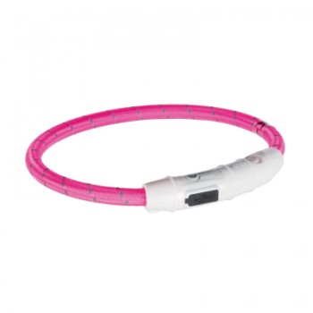 Нашийник для тварин Trixie світиться з USB L-XL 65 см/7 мм рожевий (4053032127081)