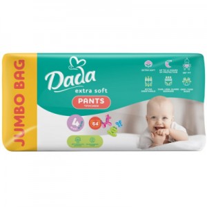 Огляд Підгузок Dada Extra Soft 4 Maxi (9-15 кг) 64 шт (4820174980788): характеристики, відгуки, ціни.