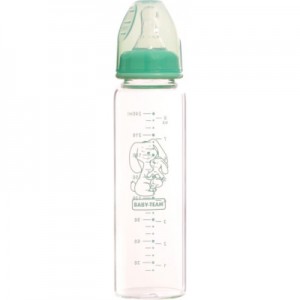 Огляд Пляшечка для годування Baby Team скляна 0+ 250 мл (1211_зайчик): характеристики, відгуки, ціни.