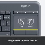 Огляд Клавіатура Logitech K400 Plus Touch Wireless UA Black (920-007145): характеристики, відгуки, ціни.