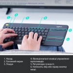 Огляд Клавіатура Logitech K400 Plus Touch Wireless UA Black (920-007145): характеристики, відгуки, ціни.