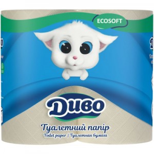 Туалетний папір Диво Ecosoft 2 шари сірий 4 рулони (4820003831892)