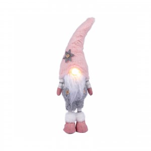 Новорічна фігурка Novogod`ko Гном у рожевому ковпаку, 45 см, LED ніс. (974632)
