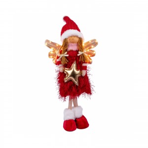Огляд Новорічна фігурка Novogod`ko Дівчинка Ангел у червоному, 58 см, LED крильця. (974640): характеристики, відгуки, ціни.