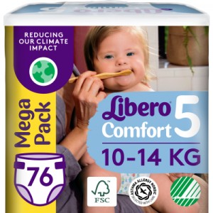 Огляд Підгузок Libero Comfort Розмір 5 (10-14 кг) 76 шт (7322541756912): характеристики, відгуки, ціни.