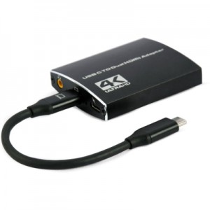 Огляд Концентратор Cablexpert USB-C to 2 HDMI (2 ind. screens)/PD/Аudio 3.5mm (A-CM-HDMIF2-01): характеристики, відгуки, ціни.