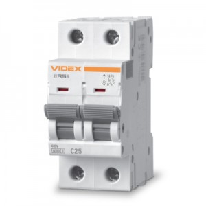 Огляд Автоматичний вимикач Videx RS6 RESIST 2п 25А 6кА С (VF-RS6-AV2C25): характеристики, відгуки, ціни.