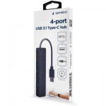 Огляд Концентратор Gembird USB-C UHB-U3P4-01 4 ports USB 3.1 (UHB-CM-U3P4-01): характеристики, відгуки, ціни.