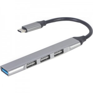 Огляд Концентратор Gembird USB-C 4 ports (1xUSB3.1+3xUSB2.0) metal silver (UHB-CM-U3P1U2P3-02): характеристики, відгуки, ціни.