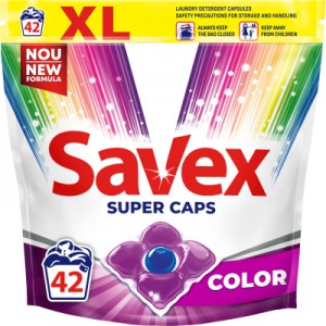 Огляд Капсули для прання Savex Super Caps Color 42 шт. (3800024046902): характеристики, відгуки, ціни.