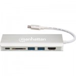 Огляд Концентратор Intracom USB3.1 Type-C to HDMI/USB 3.0x2/RJ45/SD/PD 60W Hub 7-in-1 Manhattan (152075): характеристики, відгуки, ціни.