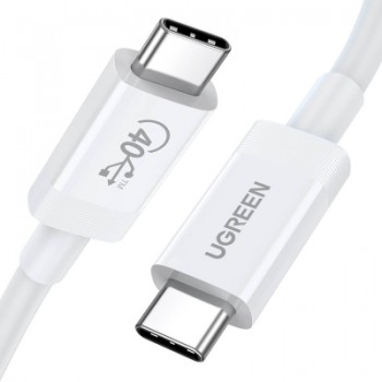 Дата кабель USB 4.0Type-C to Type-C 2.0m 5A 100W US506 white Ugreen (40113)