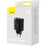 Огляд Зарядний пристрій Baseus Compact Charger 3U Black (CCXJ020101): характеристики, відгуки, ціни.