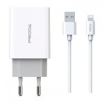 Огляд Зарядний пристрій Proda PD-A28i 2хUSB 2.4A + USB Ligthtning 1.0m (PD-A28i-WH): характеристики, відгуки, ціни.